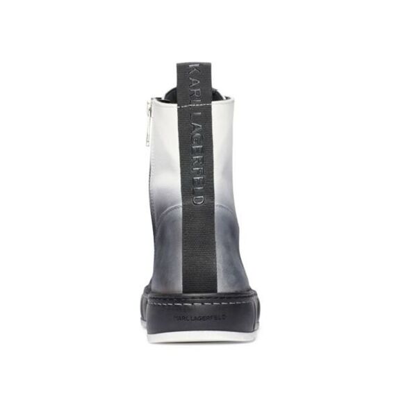 Karl Lagerfeld Men’s Grey Ombré Leather Combat Boots Size 13 - Picture 9 of 9